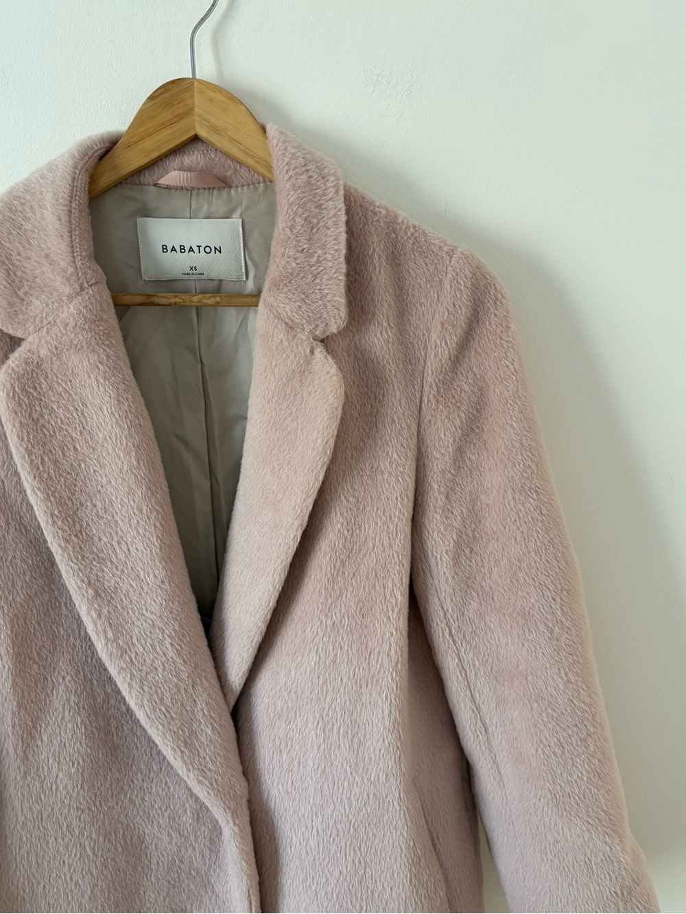 Babaton Stedman Aritzia Coat Alpaca & Virgin Wool Size XS Blush Pink Luxury Coat - Picture 4 of 12